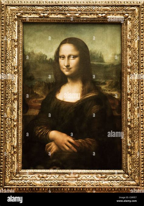 Mona Lisa Painting In A Museum Musee Du Louvre Paris France Stock