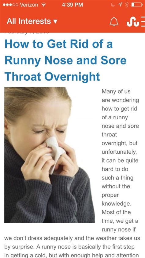 How To Get Rid Of Runny Nose And Sore Throat Overnight Runny Nose
