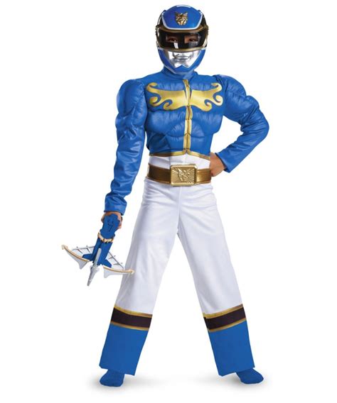 Power Ranger Blue Megaforce Muscle Kids Movie Superhero