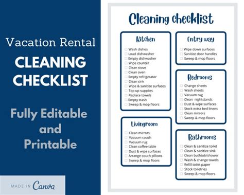 Airbnb Vacation Rental Cleaning Checklist Edit Online With