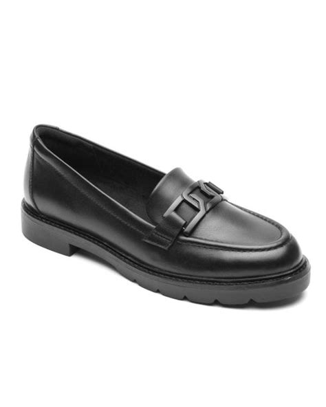 Rockport S Kacey Chain Loafer Shoes In Black Lyst