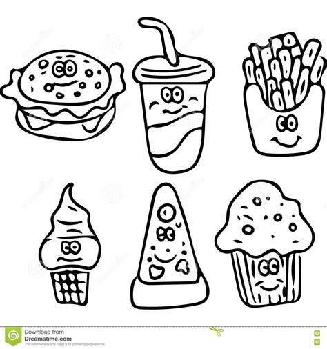 This big lollipops coloring page is very popular among the hellokids fans. Tasty Fast Food Kids Coloring Page Stock Illustration ...