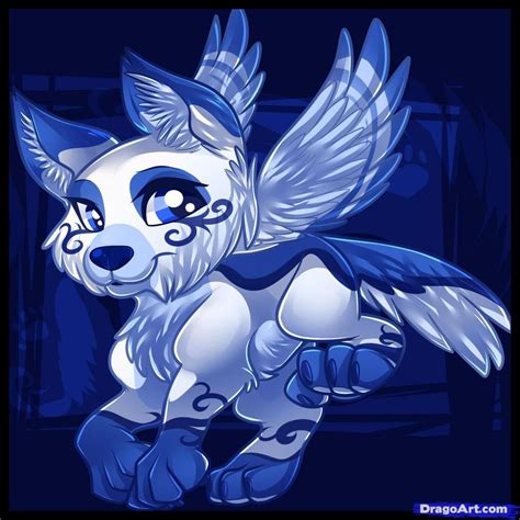 Cute anime drawings of wolves. Anime White Wolf with Wings | How to Draw a Flying Wolf, Flying Wolf, Step by Step, Fantasy ...