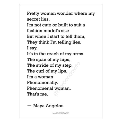 Phenomenal Woman Maya Angelou A3 Print Maroondawta®
