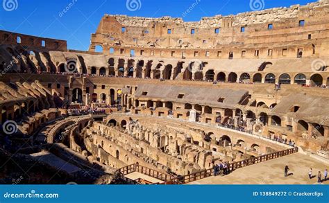 Interior Of The Roman Colosseum In Rome Italy Editorial Photography