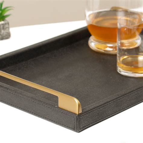 Gentleman's Study Faux Leather Serving Tray By Dibor 