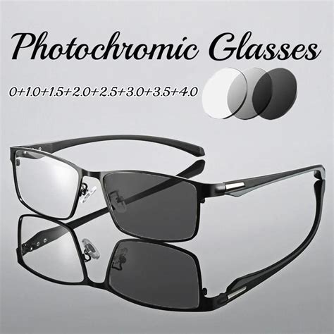cheap men trendy business titanium multifocal reading glasses unisex tr90 photochromic