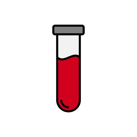 Blood Test Tube Blood Sample Concept Icon In Flat Style Design