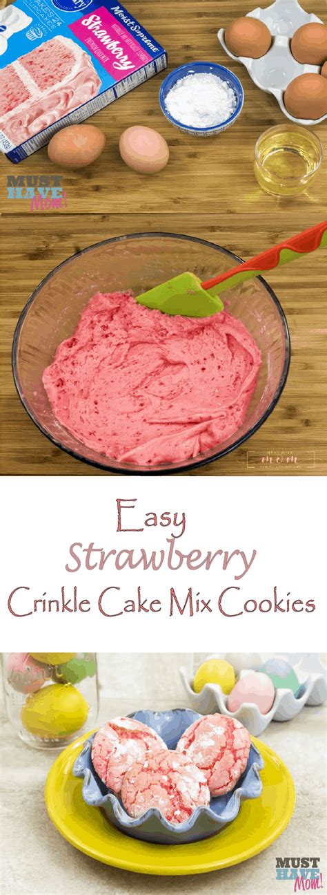 Oh my goodness they are so moist and delicious. Strawberry Crinkle Cake Mix Cookies Recipe - Must Have Mom