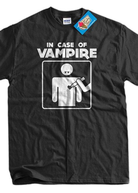 Funny Vampire T Shirt In Case Of Vampires Halloween Blood Etsy
