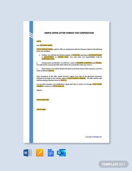 Business letter template attn 32 formal letter templates pdf doc. Free Simple Offer Letter Format for Corporation in 2020 ...