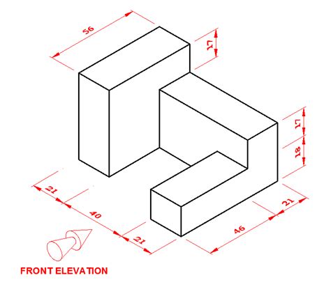 Isometric To Orthographic Drawing Exercises