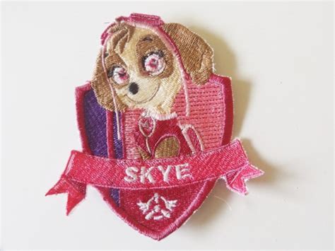 Iron On Patch Embroidered Paw Patrol Skye Badge By Riderpatches