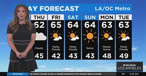 Alex Biston S Weather Forecast Dec Cbs Los Angeles