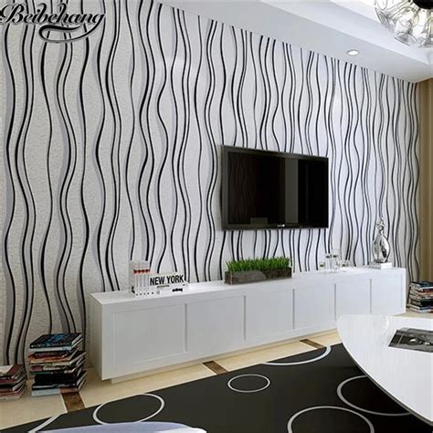 Beibehang Black And White Striped Wallpaper Modern Simple Nonwovens