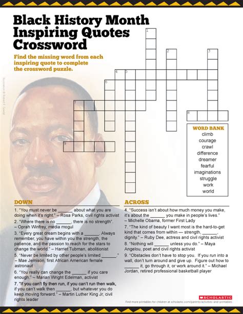 Here you may find the end of the quote crossword clue answers and solutions. A Crossword of Quotes by Historical African Americans | Scholastic | Parents