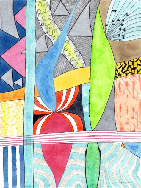 Wonderful Mixture Of Geometric And Organic Shapes Painting By Heidi