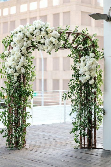 Greenery Wedding Ceremony Decor Ceremony Arch With Greenery And White