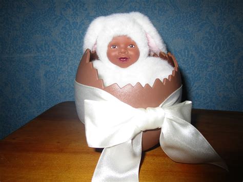 Anne Geddes Easter Bunny In Egg Black Baby Doll Etsy