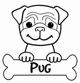 Coloring Pug Printable Popular sketch template