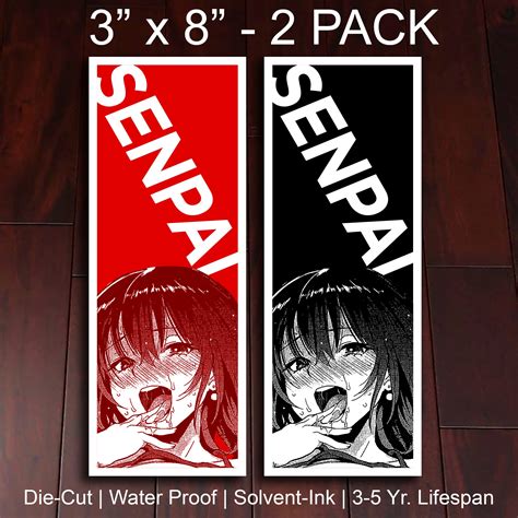 Senpai Vertical Anime Girl Waifu Ahegao Sticker Ipad Iphone Etsy