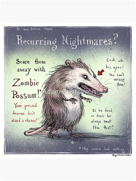 Zombie Possum To The Rescue Poster For Sale By Adamgustavson Redbubble