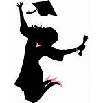 Graduation Silhouette Graduate Clipart Female Clip Happy