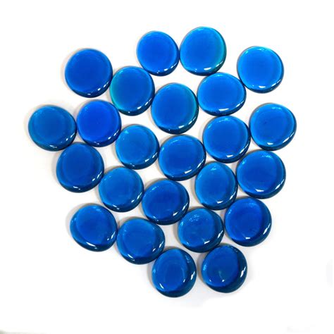 24 Extra Large Glass Gems 1 25 In Diameter Azure Etsy