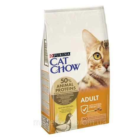 Cat Chow Adult 15кг Корм для Кошек с Курицей и Индейкой — Купить