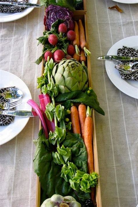 Art with fruit and vegetables in this video i just want to share with all who appreciate this art and who wish to learn some techniques. Pretty Enough to Eat: Colorful Vegetable Centerpieces | Fruits, veggies, Party table decorations ...