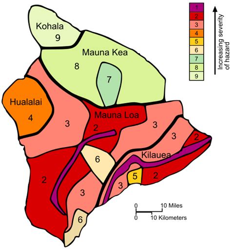 550px Hawaii Volcanoes Hazard Map.svg 