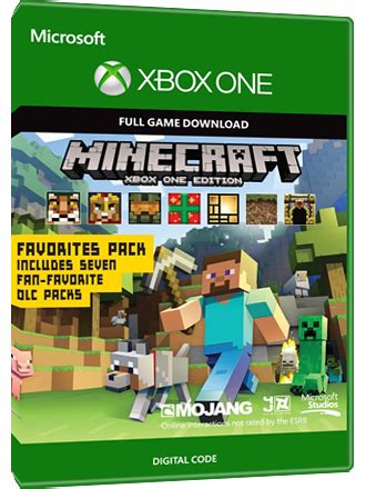 This release is updated to build 1.7.3.0_5135400 and includes the following dlc: Minecraft Favorites Pack Xbox One Download Code - MMOGA