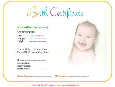 Free birth announcements or birth certificate template that can be customized with the baby's details and photo. Looking for a fake birth certificate! Ours replicated issued certificates of birth make gr ...