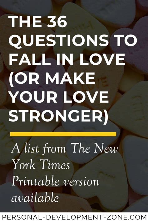 Surprising 36 Questions To Fall In Love In 2023 Printable Version