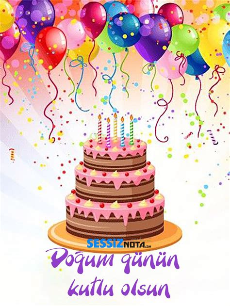 2019 Doğum Günü Mesajları Sessiz Nota Happy Birthday Cake Images