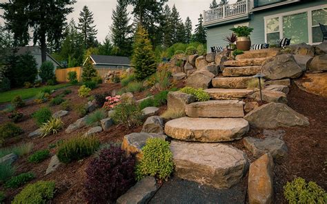 Magnificent Boulder Steps In Landscape Design Paradise Restored