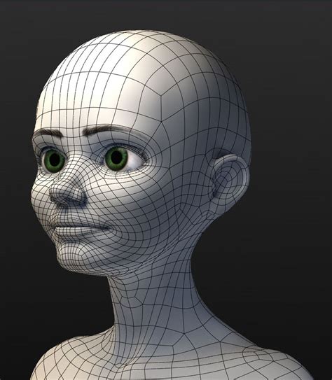 Female Head Topology Modelagem 3d Modelagem De Personagens Personagem Em 3d