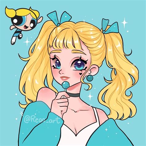 Reaa Art🐝 On Instagram “bubbles💙 Ill Draw Blossom Next🌸🌸 Whos