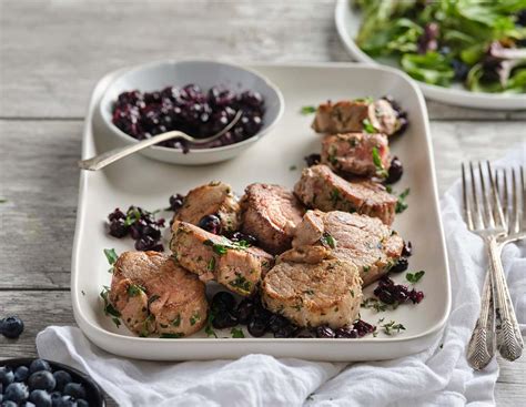 And the roasted potatoes turned out perfect. Pork Tenderloin with Blueberry Sauce Recipe | Ontario Pork