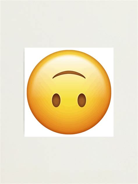 Implemented as a flipped version of slightly. "upside down smiley face emoji" Photographic Print by ...