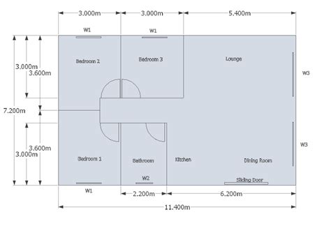 A Drawing Of A Room With Measurements For The Wall And Floor Area