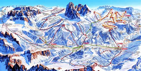 Map Of Dolomiti Superski Ski Destination Snowboarding Trip Gardena