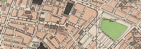 Central Manchester Vintage Town City Map Plan Lancashire 1950 Old