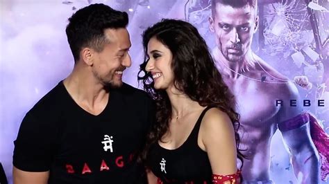 tiger shroff flirts with girlfriend disha patani in public at baaghi 2 trailer launch youtube
