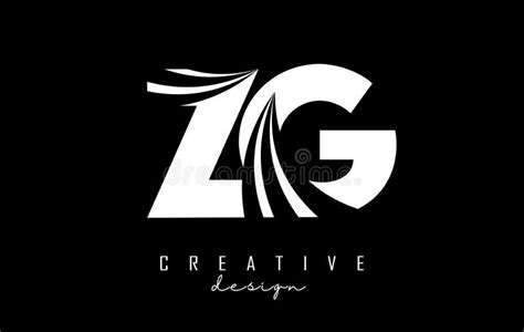 Outline Blue Letters Zg Z G Logo With Leading Lines And Road Concept