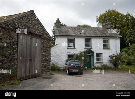 Traditional Whitewashed Stone Farmhouse Cottage And Barn Near Sawrey