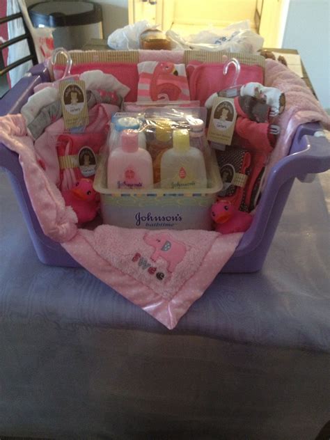 As you can see i played around a bit with the placement of the items as i went. Baby shower gift basket | Gift Ideas | Pinterest ...