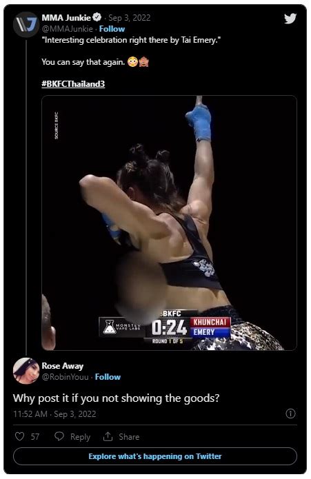 Female Bkfc Fighter Tai Emery Exposes Breasts Flashing Crowd After Knocking Out Rung Arun Khunchai