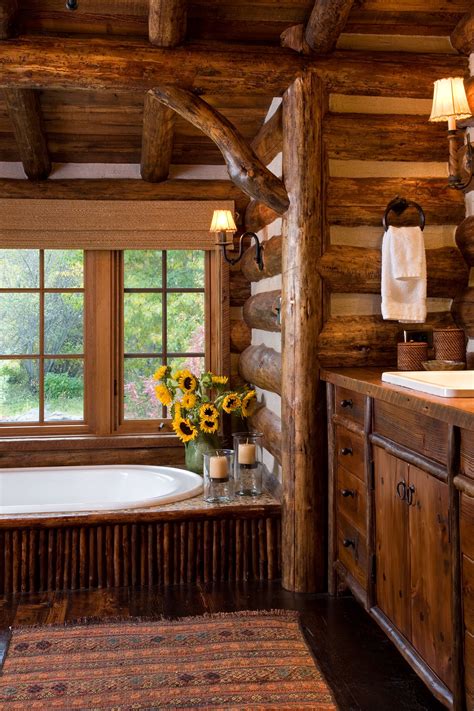 Miller Architecture 360 Ranch Rustic Cabin Bathroom Log Cabin