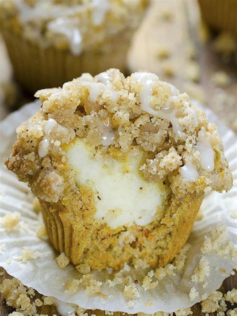Carrot Cake Muffin Recipe With Cheesecake Filling And Streusel Crumbs